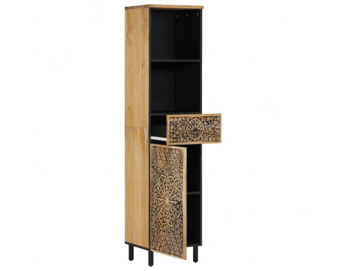 Sonata H Шкаф за баня 38x33x160 см масивно мангово дърво