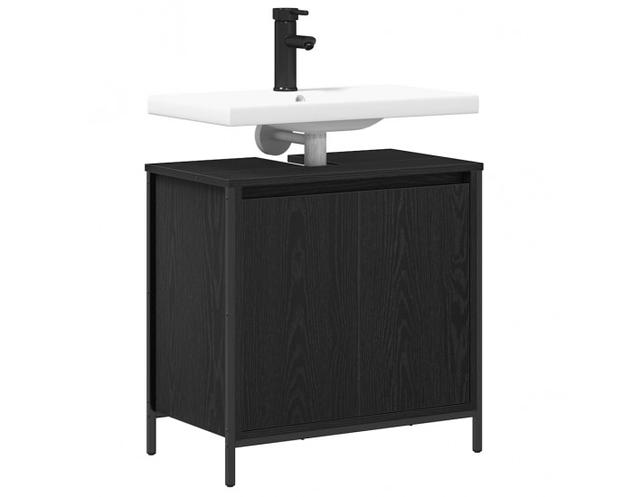Sonata H Шкаф за мивка за баня черен 60x34,5x60 cm