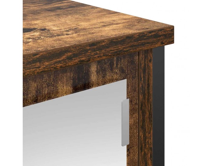 Sonata H Стенен шкаф за баня с огледало опушен дъб 60x21x60 cm