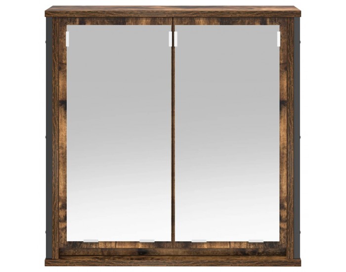 Sonata H Стенен шкаф за баня с огледало опушен дъб 60x21x60 cm