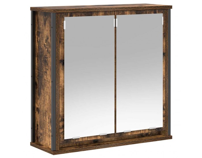 Sonata H Стенен шкаф за баня с огледало опушен дъб 60x21x60 cm