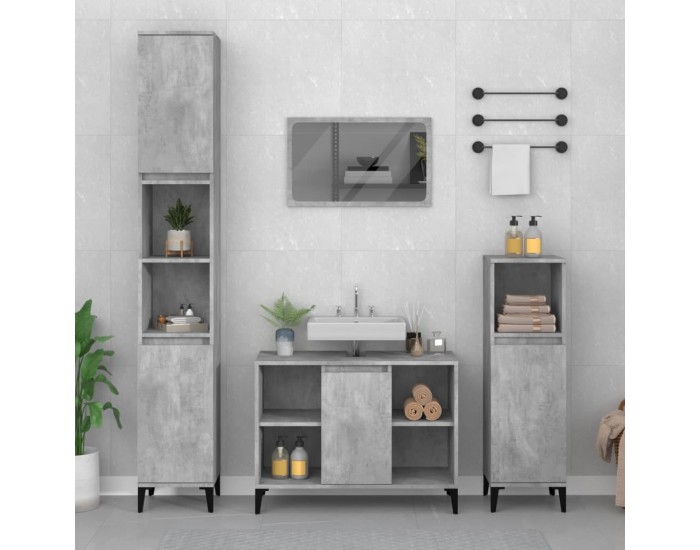 Sonata H Шкаф за мивка, бетонно сиво, 80x33x60 см, инженерно дърво