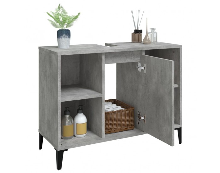 Sonata H Шкаф за мивка, бетонно сиво, 80x33x60 см, инженерно дърво