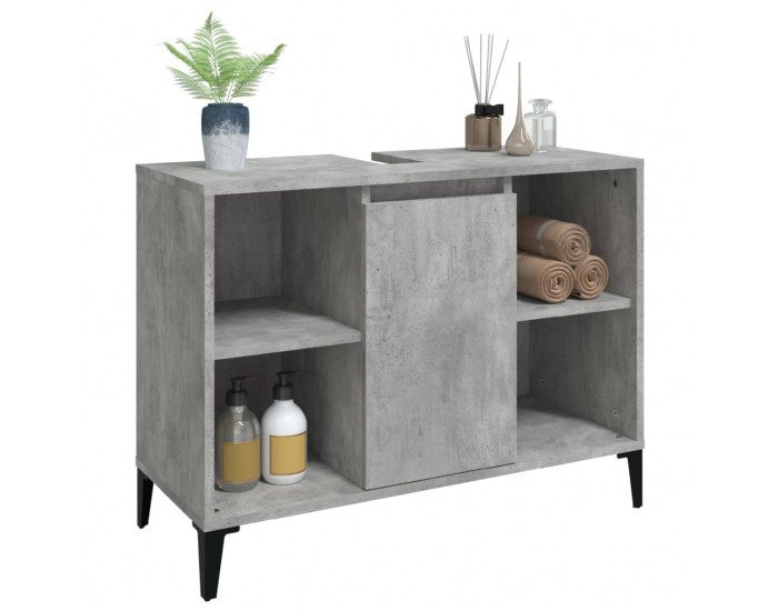 Sonata H Шкаф за мивка, бетонно сиво, 80x33x60 см, инженерно дърво