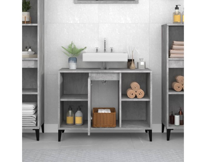 Sonata H Шкаф за мивка, бетонно сиво, 80x33x60 см, инженерно дърво