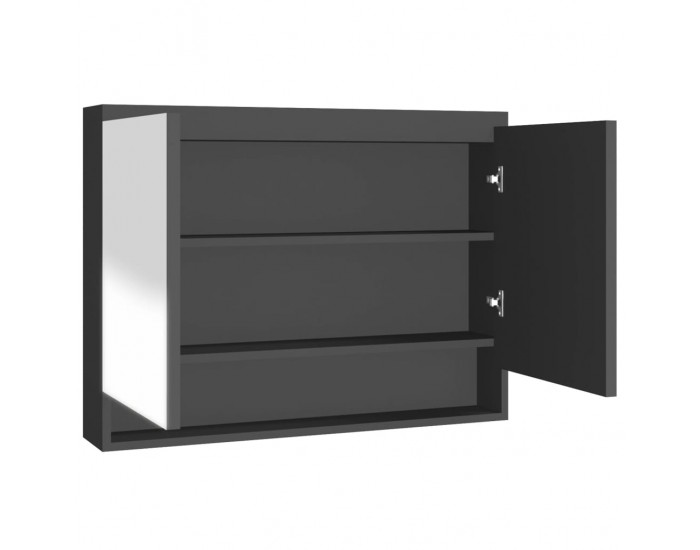 Sonata H Шкаф с огледало за баня, 80x15x60 см, МДФ, антрацит