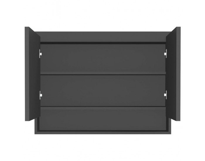 Sonata H Шкаф с огледало за баня, 80x15x60 см, МДФ, антрацит