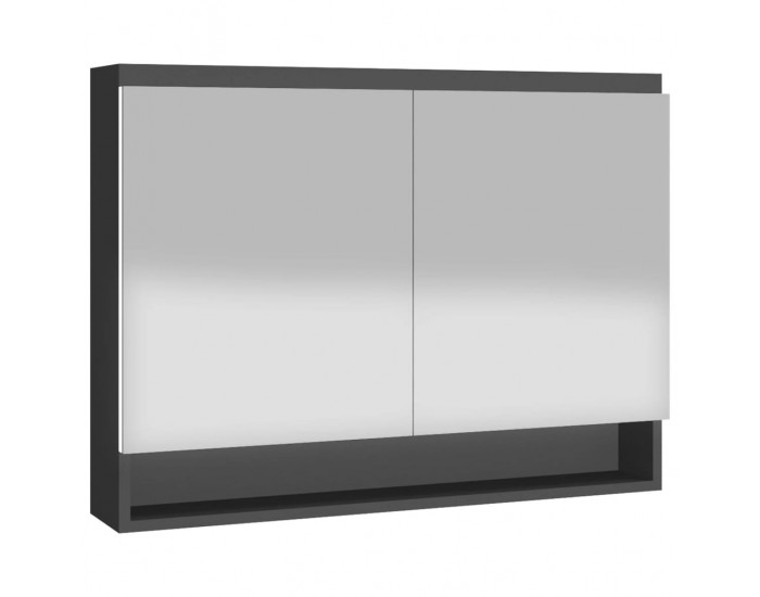 Sonata H Шкаф с огледало за баня, 80x15x60 см, МДФ, антрацит