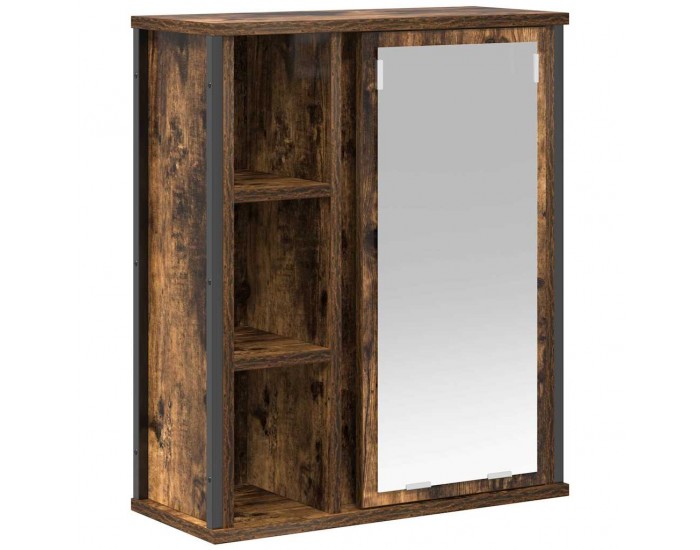 Sonata H Стенен шкаф за баня с огледало опушен дъб 50x21x60 cm