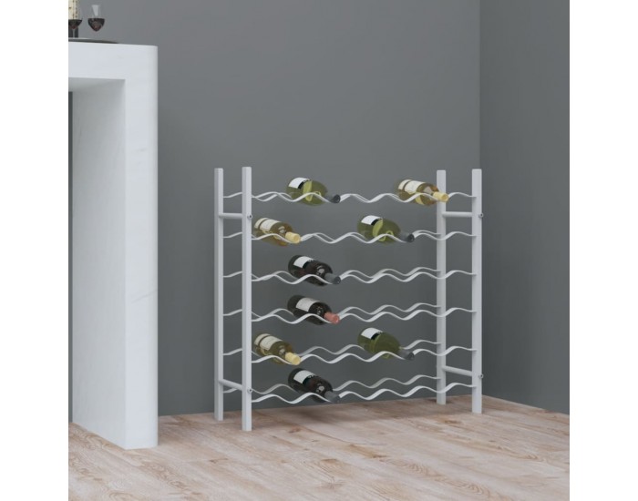 Sonata H Стойка за вино за 36 бутилки, бяла, метална