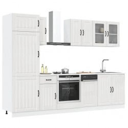 Sonata H Комплект кухненски шкафове от 8 части Lucca, бяло гланцово инженерно дърво - Модулни кухни