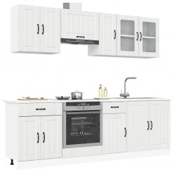 Sonata H Комплект кухненски шкафове от 8 части Lucca, бяло гланцово инженерно дърво - Модулни кухни
