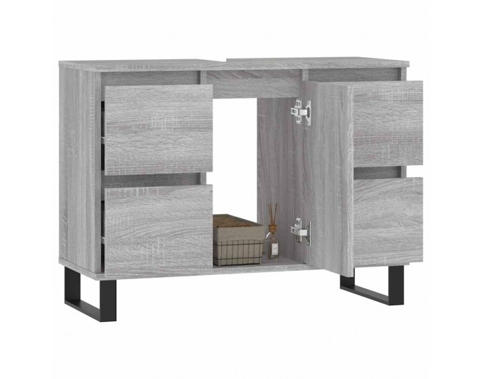 Sonata H Шкаф за баня, сив сонома, 80x33x60 см, инженерно дърво