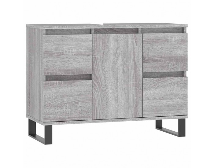 Sonata H Шкаф за баня, сив сонома, 80x33x60 см, инженерно дърво