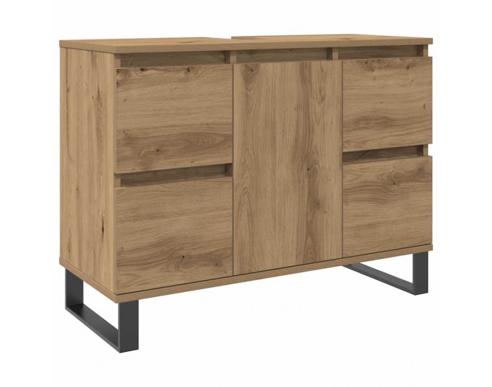 Sonata H Шкаф за мивка за баня, Дъб артизан, 80x33x60см, инженерно дърво