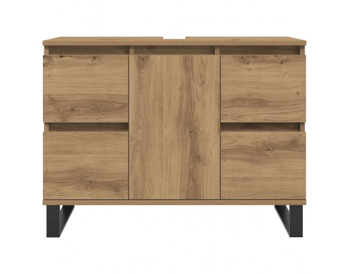 Sonata H Шкаф за мивка за баня, Дъб артизан, 80x33x60см, инженерно дърво