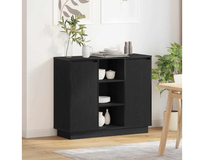 Sonata H Шкаф с рафт с врата Черния дъб 90 x 32 x 75 см Инженерно дърво