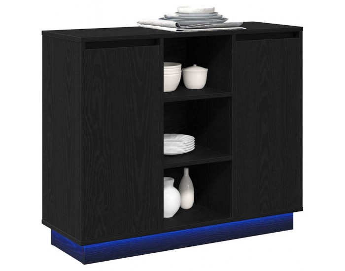 Sonata H Шкаф с рафт с врата Черния дъб 90 x 32 x 75 см Инженерно дърво