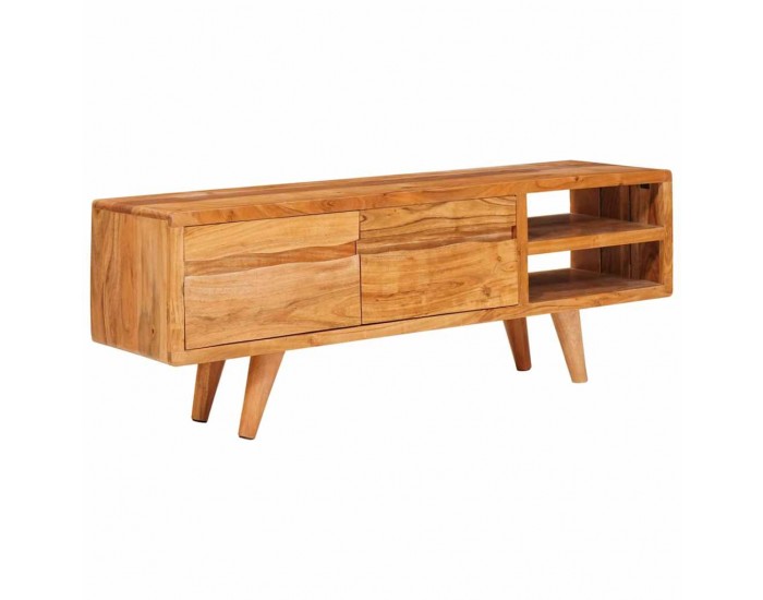 Sonata H ТВ шкаф с рафт Кафяво 110 x 30 x 40 cm Солидно акациево дърво