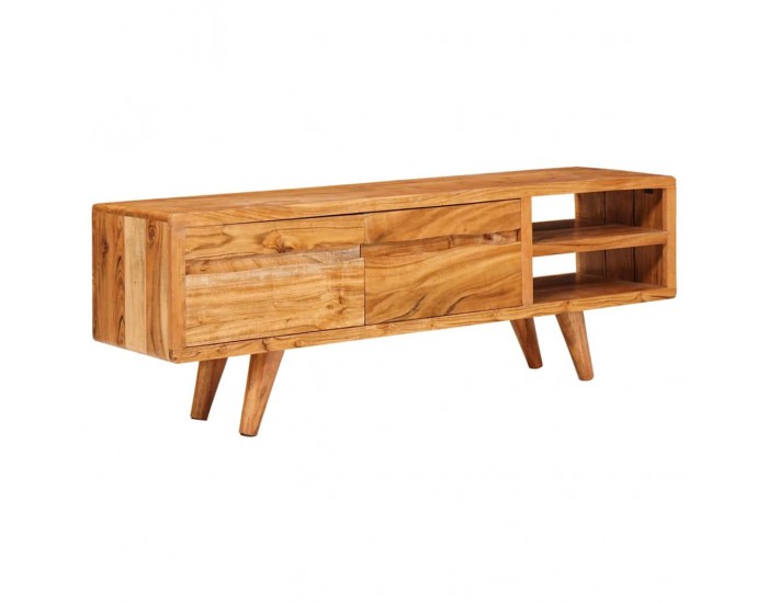 Sonata H ТВ шкаф с рафт Кафяво 110 x 30 x 40 cm Солидно акациево дърво