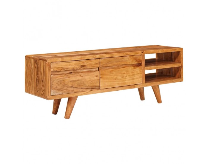 Sonata H ТВ шкаф с рафт Кафяво 110 x 30 x 40 cm Солидно акациево дърво