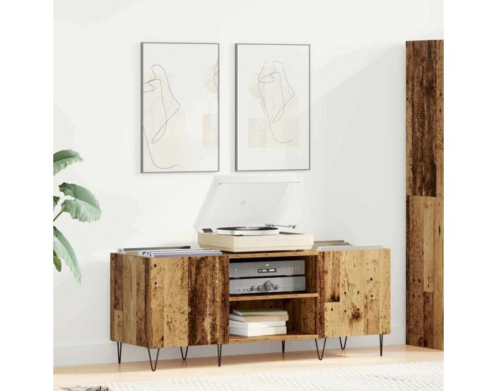 Sonata H Шкаф за грамофонни плочи с рафт Старо дърво 121 x 38 x 48 cm