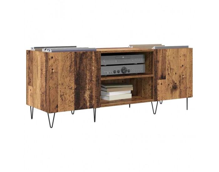 Sonata H Шкаф за грамофонни плочи с рафт Старо дърво 121 x 38 x 48 cm