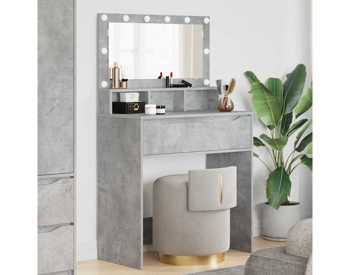 Sonata H Тоалетки за спалня с чекмедже Циментено сиво 80 x 39,6 x 135 см