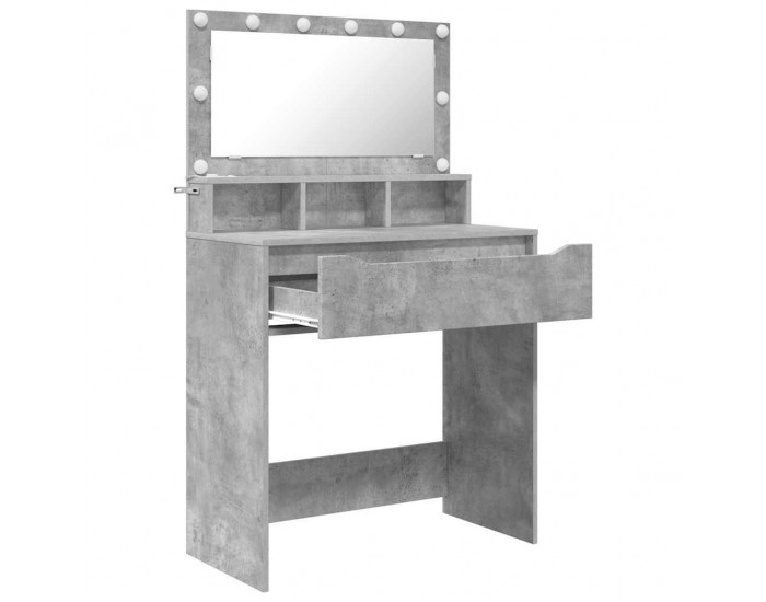 Sonata H Тоалетки за спалня с чекмедже Циментено сиво 80 x 39,6 x 135 см