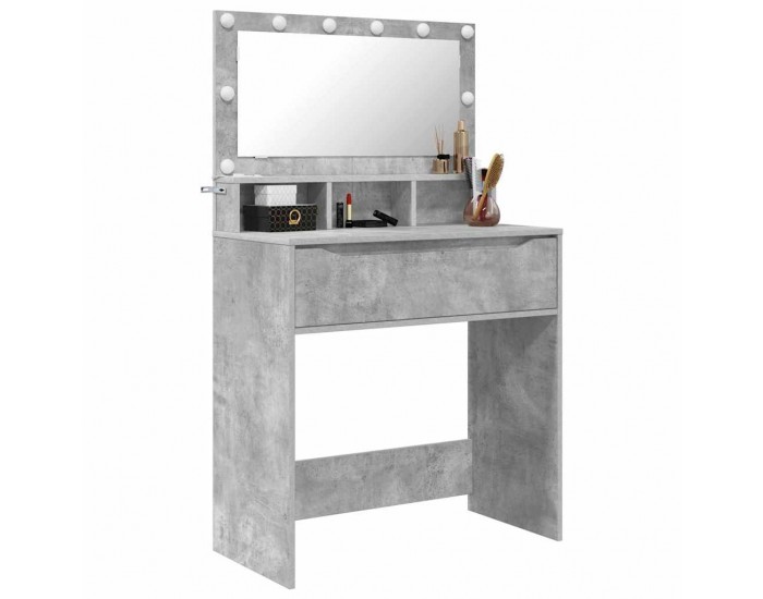 Sonata H Тоалетки за спалня с чекмедже Циментено сиво 80 x 39,6 x 135 см