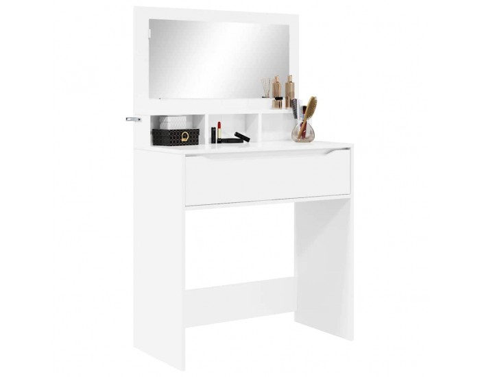 Sonata H Тоалетки за спалня с чекмедже Лъскаво бяло 80 x 39,6 x 135 см