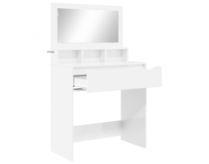Sonata H Тоалетки за спалня с чекмедже Лъскаво бяло 80 x 39,6 x 135 см