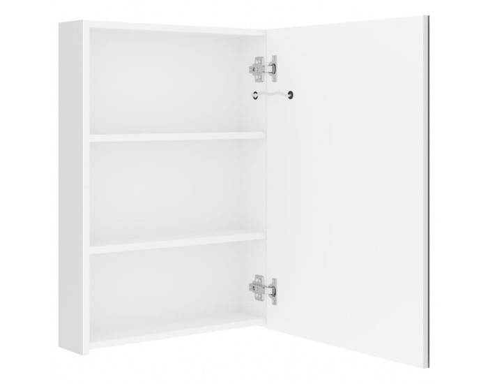 Sonata H LED шкаф с огледало за баня, сияйно бяло, 50x13x70 см