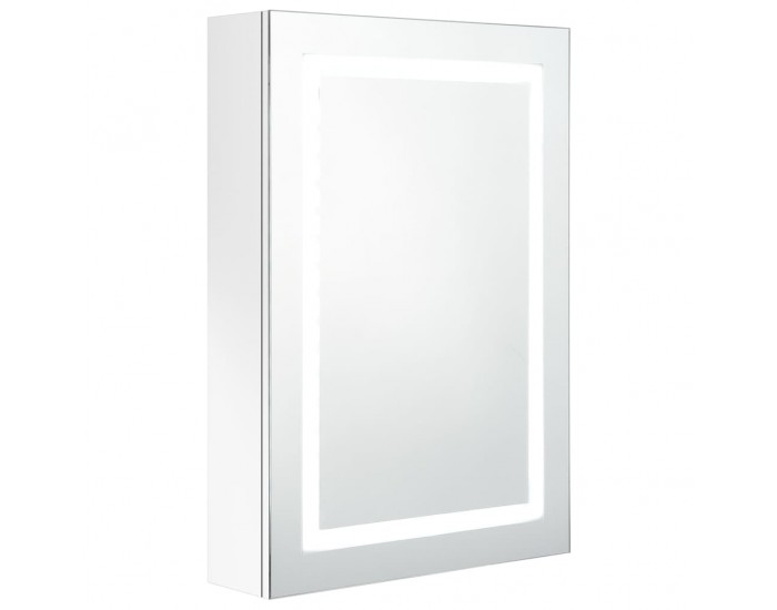 Sonata H LED шкаф с огледало за баня, сияйно бяло, 50x13x70 см