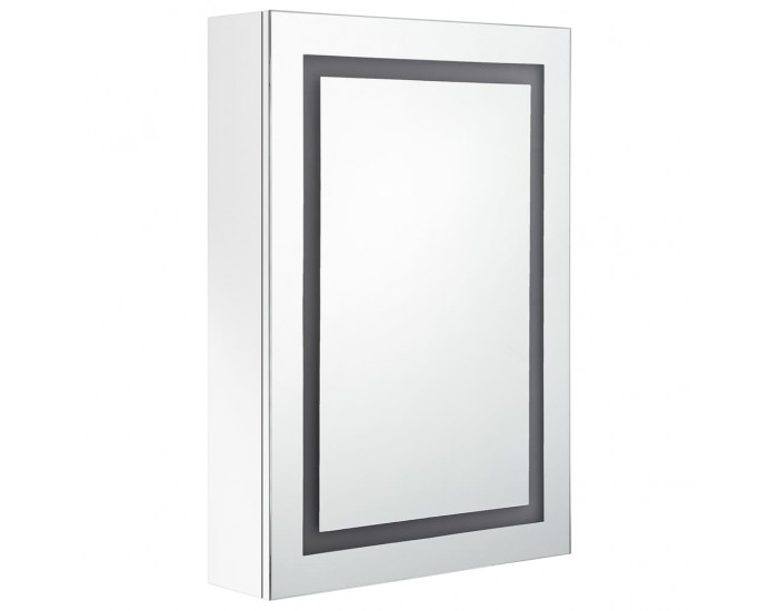 Sonata H LED шкаф с огледало за баня, сияйно бяло, 50x13x70 см