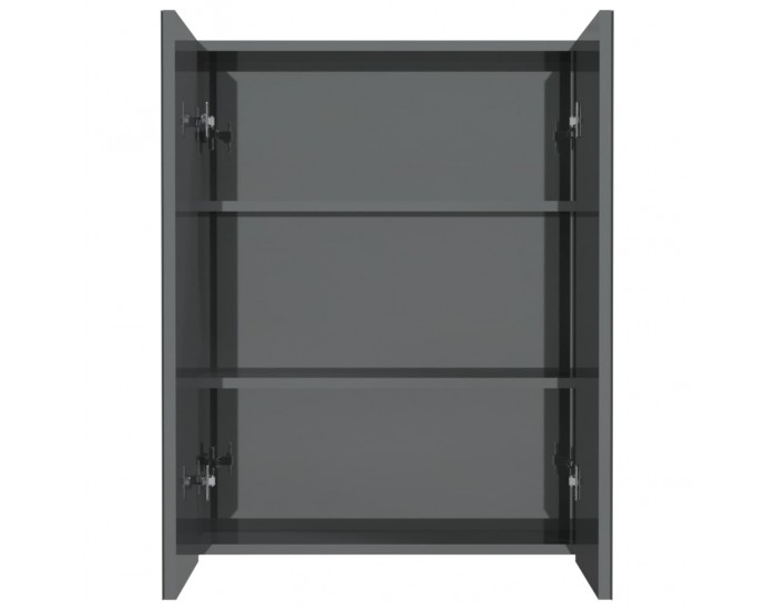 Sonata H Шкаф с огледало за баня, 60x15x75 см, МДФ, сив гланц