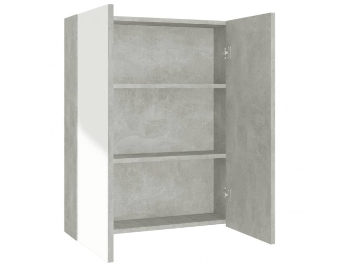 Sonata H Шкаф с огледало за баня, 60x15x75 см, МДФ, бетонно сив