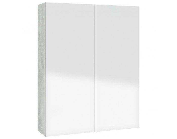 Sonata H Шкаф с огледало за баня, 60x15x75 см, МДФ, бетонно сив