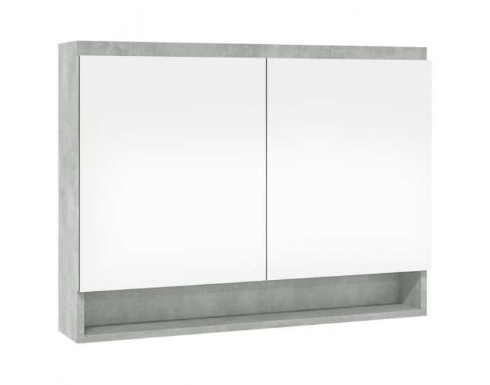 Sonata H Шкаф с огледало за баня, 80x15x60 см, МДФ, бетонно сиво