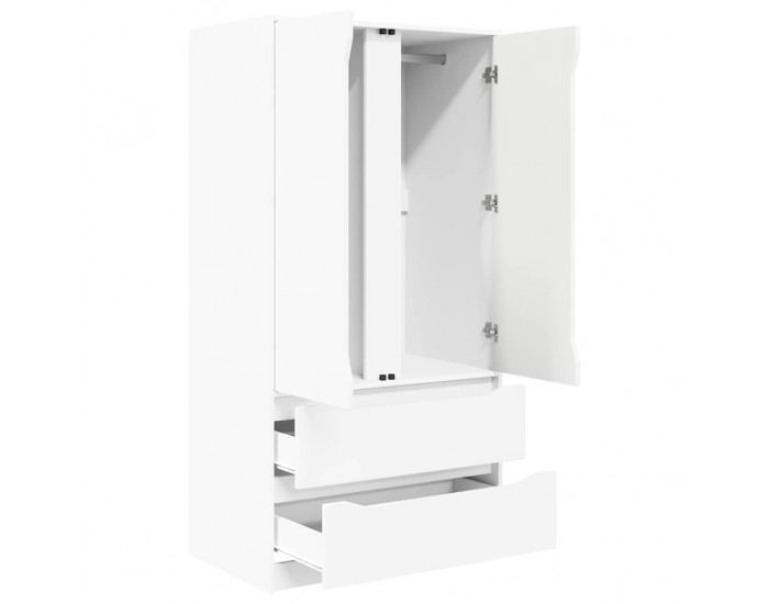 Sonata H Шкаф за баня с чекмедже Бяло 79,5 x 49 x 156 см Инженерно дърво