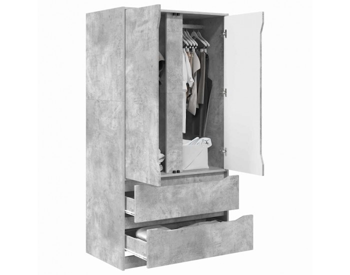 Sonata H Шкаф за баня Циментено сиво 79,5 x 49 x 156 см Инженерно дърво