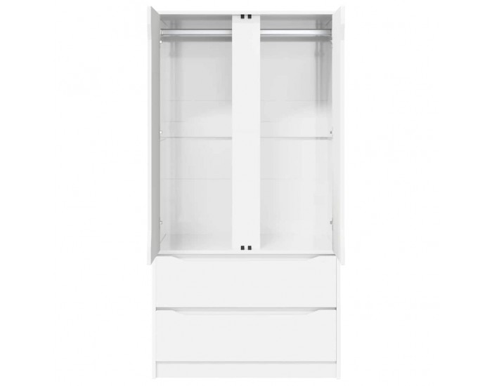 Sonata H Шкаф за баня Лъскаво бяло 79,5 x 49 x 156 см Инженерно дърво