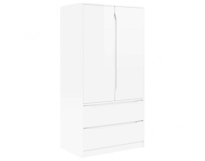 Sonata H Шкаф за баня Лъскаво бяло 79,5 x 49 x 156 см Инженерно дърво