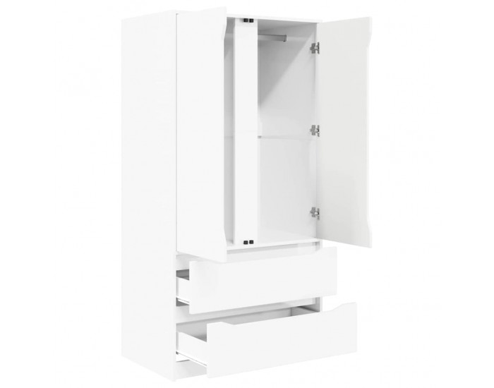 Sonata H Шкаф за баня Лъскаво бяло 79,5 x 49 x 156 см Инженерно дърво