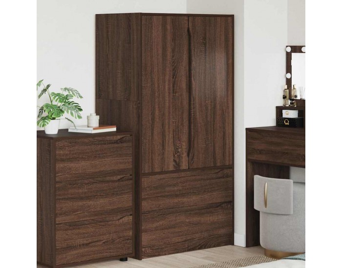 Sonata H Шкаф за баня Кафяв дъб 79,5 x 49 x 156 см Инженерно дърво