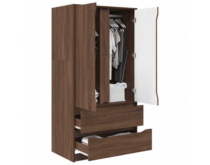 Sonata H Шкаф за баня Кафяв дъб 79,5 x 49 x 156 см Инженерно дърво