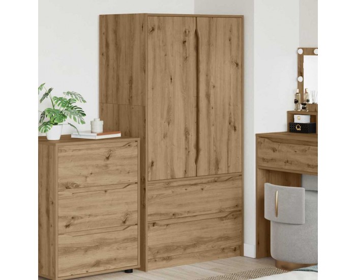 Sonata H Шкаф за баня с чекмедже Дъб 79,5 x 49 x 156 см Инженерно дърво