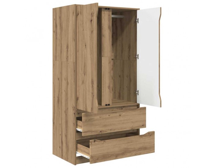 Sonata H Шкаф за баня с чекмедже Дъб 79,5 x 49 x 156 см Инженерно дърво