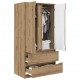 Sonata H Шкаф за баня с чекмедже Дъб 79,5 x 49 x 156 см Инженерно дърво