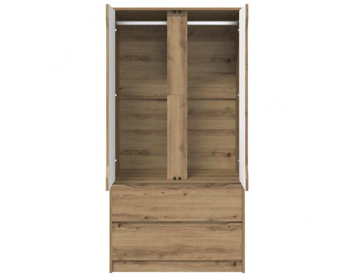 Sonata H Шкаф за баня с чекмедже Дъб 79,5 x 49 x 156 см Инженерно дърво